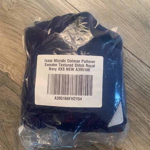 NWT ISAAC MIZRAHI TEXTURED STITCH DOLMAN PULL-OVER SWEATER NAVY XXS - Picture 10 of 12